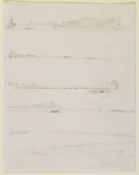 Der Rhein, in der Nähe von Worms und Oppeheim, 1858